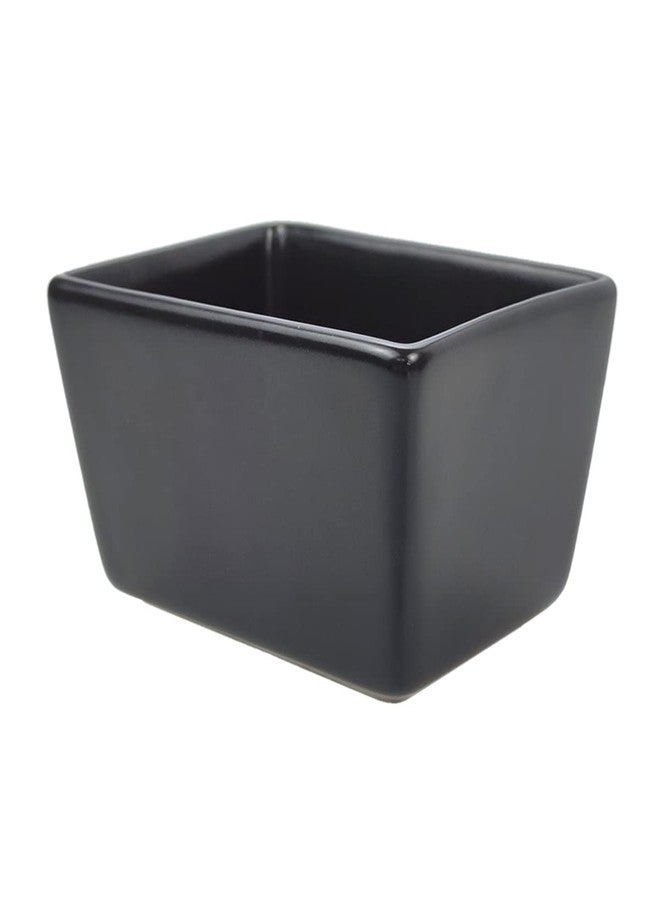 Sizikato Matte Black Porcelain Sugar Packet Holder Tea Bag Bowl, 5 Oz - Image 1